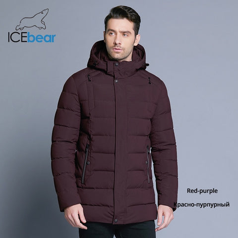 ICEbear 2019 new men's winter  jacket warm detachable hat male short coat fashion casual apparel man brand clothing MWD18813D