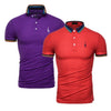 2019 Brand Quality 2 Pieces /Lot Polos Men Solid Slim Fit Deer Embroidery Polo Shirt Men Casual Business Polo Giraffe Mens Tops