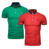 2019 Brand Quality 2 Pieces /Lot Polos Men Solid Slim Fit Deer Embroidery Polo Shirt Men Casual Business Polo Giraffe Mens Tops