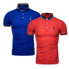 2019 Brand Quality 2 Pieces /Lot Polos Men Solid Slim Fit Deer Embroidery Polo Shirt Men Casual Business Polo Giraffe Mens Tops