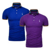 2019 Brand Quality 2 Pieces /Lot Polos Men Solid Slim Fit Deer Embroidery Polo Shirt Men Casual Business Polo Giraffe Mens Tops