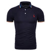 2019 Brand Quality 2 Pieces /Lot Polos Men Solid Slim Fit Deer Embroidery Polo Shirt Men Casual Business Polo Giraffe Mens Tops