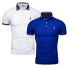 2019 Brand Quality 2 Pieces /Lot Polos Men Solid Slim Fit Deer Embroidery Polo Shirt Men Casual Business Polo Giraffe Mens Tops