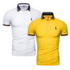 2019 Brand Quality 2 Pieces /Lot Polos Men Solid Slim Fit Deer Embroidery Polo Shirt Men Casual Business Polo Giraffe Mens Tops