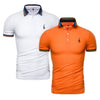 2019 Brand Quality 2 Pieces /Lot Polos Men Solid Slim Fit Deer Embroidery Polo Shirt Men Casual Business Polo Giraffe Mens Tops