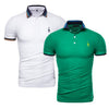 2019 Brand Quality 2 Pieces /Lot Polos Men Solid Slim Fit Deer Embroidery Polo Shirt Men Casual Business Polo Giraffe Mens Tops