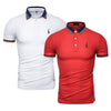 2019 Brand Quality 2 Pieces /Lot Polos Men Solid Slim Fit Deer Embroidery Polo Shirt Men Casual Business Polo Giraffe Mens Tops