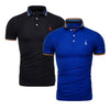 2019 Brand Quality 2 Pieces /Lot Polos Men Solid Slim Fit Deer Embroidery Polo Shirt Men Casual Business Polo Giraffe Mens Tops
