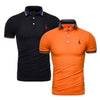 2019 Brand Quality 2 Pieces /Lot Polos Men Solid Slim Fit Deer Embroidery Polo Shirt Men Casual Business Polo Giraffe Mens Tops