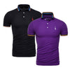 2019 Brand Quality 2 Pieces /Lot Polos Men Solid Slim Fit Deer Embroidery Polo Shirt Men Casual Business Polo Giraffe Mens Tops