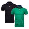 2019 Brand Quality 2 Pieces /Lot Polos Men Solid Slim Fit Deer Embroidery Polo Shirt Men Casual Business Polo Giraffe Mens Tops