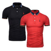 2019 Brand Quality 2 Pieces /Lot Polos Men Solid Slim Fit Deer Embroidery Polo Shirt Men Casual Business Polo Giraffe Mens Tops