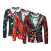 New Christmas Print Men TShirt O Neck long Sleeve Tee Tops Casual Hip Hop 3D Print T-shirt Camisetas Hombre Party Funny T Shirts