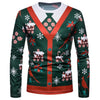 New Christmas Print Men TShirt O Neck long Sleeve Tee Tops Casual Hip Hop 3D Print T-shirt Camisetas Hombre Party Funny T Shirts