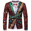 New Christmas Print Men TShirt O Neck long Sleeve Tee Tops Casual Hip Hop 3D Print T-shirt Camisetas Hombre Party Funny T Shirts