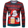 New Christmas Print Men TShirt O Neck long Sleeve Tee Tops Casual Hip Hop 3D Print T-shirt Camisetas Hombre Party Funny T Shirts
