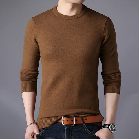 Mountainskin Men's Sweater Autumn Pullover New Slim Round Neck Mens Bottoming Shirt Fashion Casual Solid Sweater M~4XL SA764