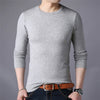 Mountainskin Men's Sweater Autumn Pullover New Slim Round Neck Mens Bottoming Shirt Fashion Casual Solid Sweater M~4XL SA764