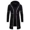Shujin New Mens Hooded Solid Trench Coat Jacket Cardigan Long Sleeve Outwear Male Autumn Winter Slim Fit Long Coat Tops