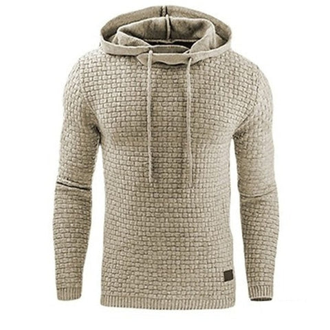Hooded Sweatshirts Men Long-sleeved Plaid Jacquard Weaving Mens Hoodie Comfortable Soft Leisure Coat Trendy Sports Daily Hoodies