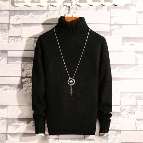 Winter Thick Warm Cashmere Sweater Men Turtleneck Mens Sweaters Slim Fit Pullover Men Classic Wool Knitwear Pull Homme 7 color