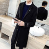Autumn and winter solid color windbreaker 2019 new men's woolen coat, 5XL large size slim fashion men's long windbreaker jacket